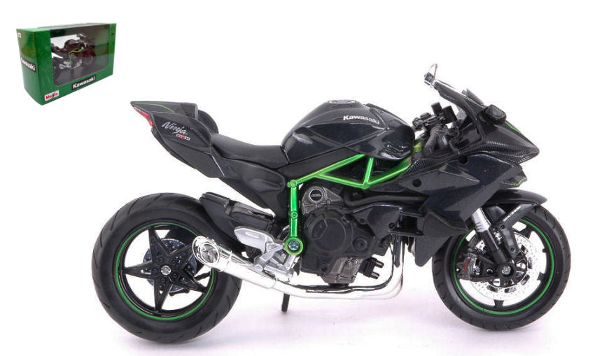Maisto - KAWASAKI NINJA H2 R BLACK/GREEN 1:12 - Cod. MI32708