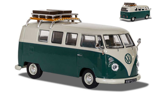 Vanguards - VW CAMPER TYP 2 PEARL WHITE AND VELVET GREEN 1:43 - Cod. VA14500