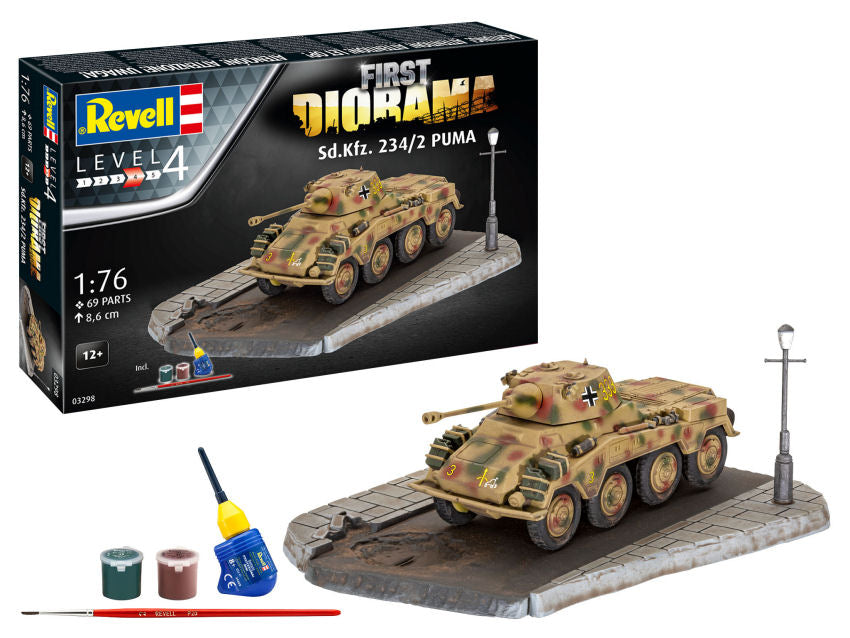 Revell - FIRST DIORAMA SET SD.KFZ.234/2 PUMA KIT 1:76 - Cod. RV03298