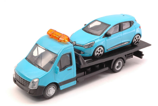 Burago - RENAULT CLIO + FLATBED TRANSPORTER 1:43 - Cod. BU31401