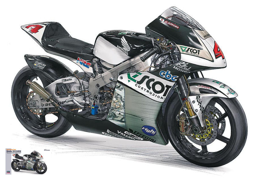 Hasegawa - HONDA RS250RW H.AOYAMA 2009 TEAM SCOT N.4 WORLD CHAMPION 250cc KIT 1:12 - Cod. HASBK1