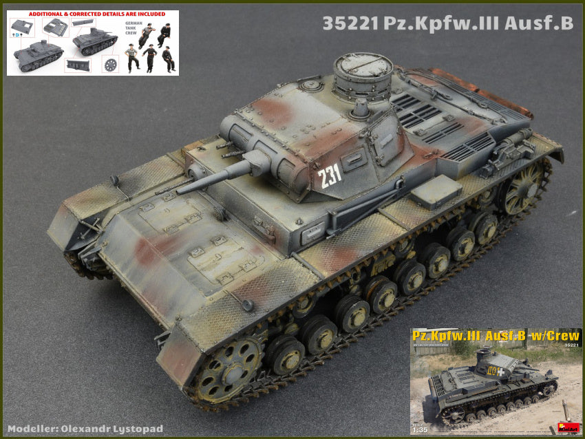 Miniart - PZ.KPFW.III AUSF.B W/CREW KIT 1:35 - Cod. MIN35221