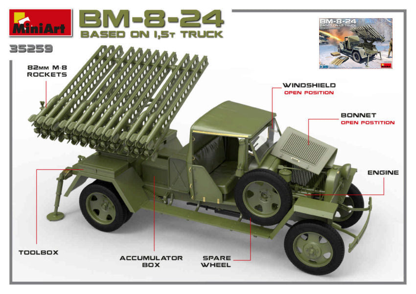 Miniart - BM-8-24 BASED ON 1,5 t TRUCK KIT 1:35 - Cod. MIN35259