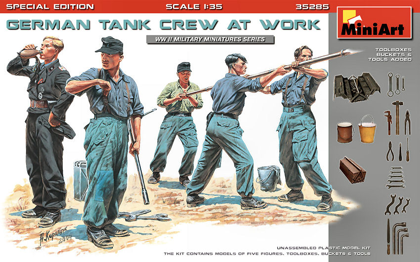 Miniart - GERMAN TANK CREW AT WORK KIT 1:35 - Cod. MIN35285