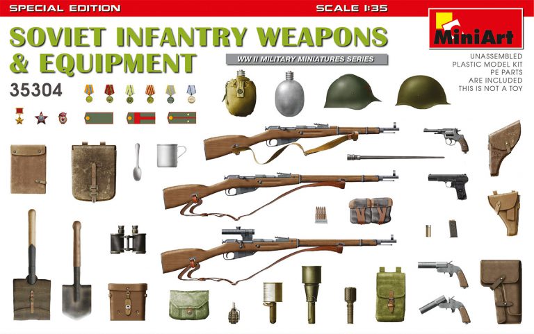 Miniart - SOVIET INFANTRY WEAPONS AND EQUIPMENT KIT 1:35 - Cod. MIN35304