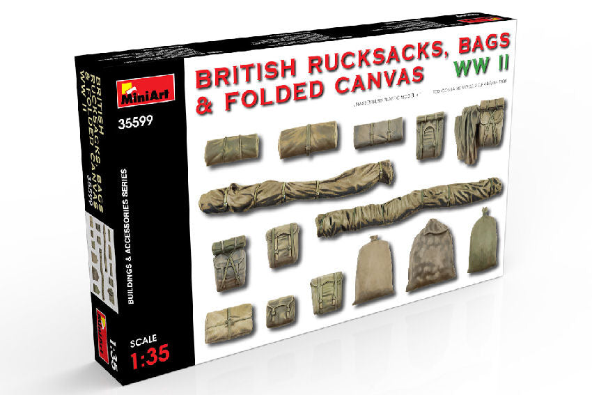 Miniart - BRITISH RUCKSACKS BAGS FOLDED CANVAS WWII KIT 1:35 - Cod. MIN35599