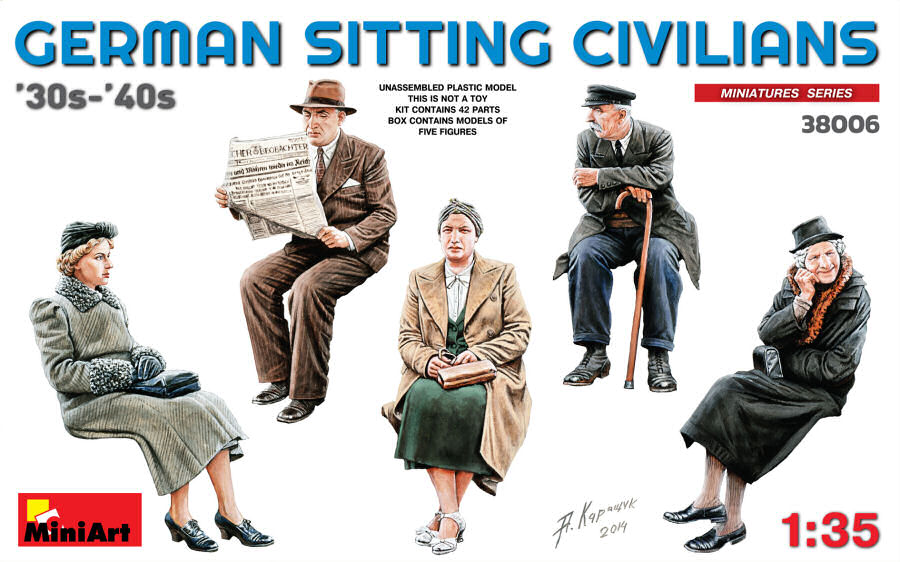 Miniart - GERMAN SITTING CIVILIANS 30S-40S KIT 1:35 - Cod. MIN38006