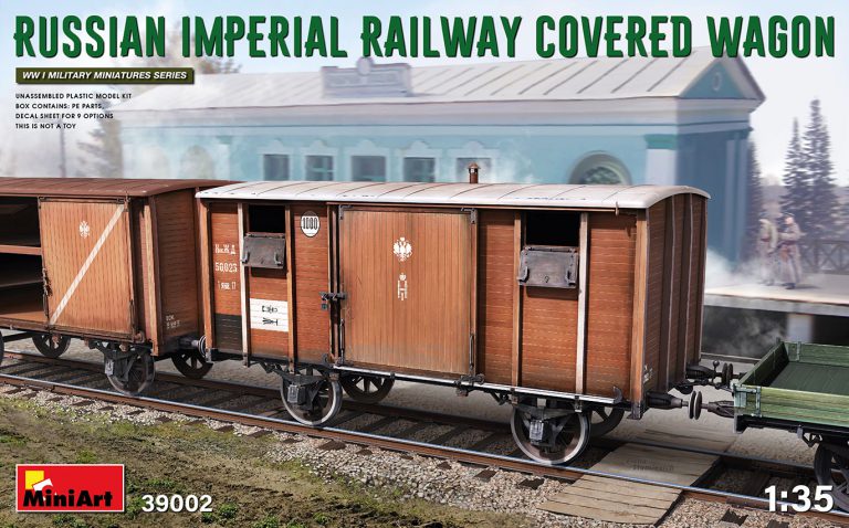 Miniart - RUSSIAN IMPERIAL RAILWAY COWERED WAGON KIT 1:35 - Cod. MIN39002