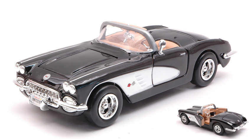 Motormax - CHEVROLET CORVETTE 1959 BLACK 1:24 - Cod. MTM73216BK