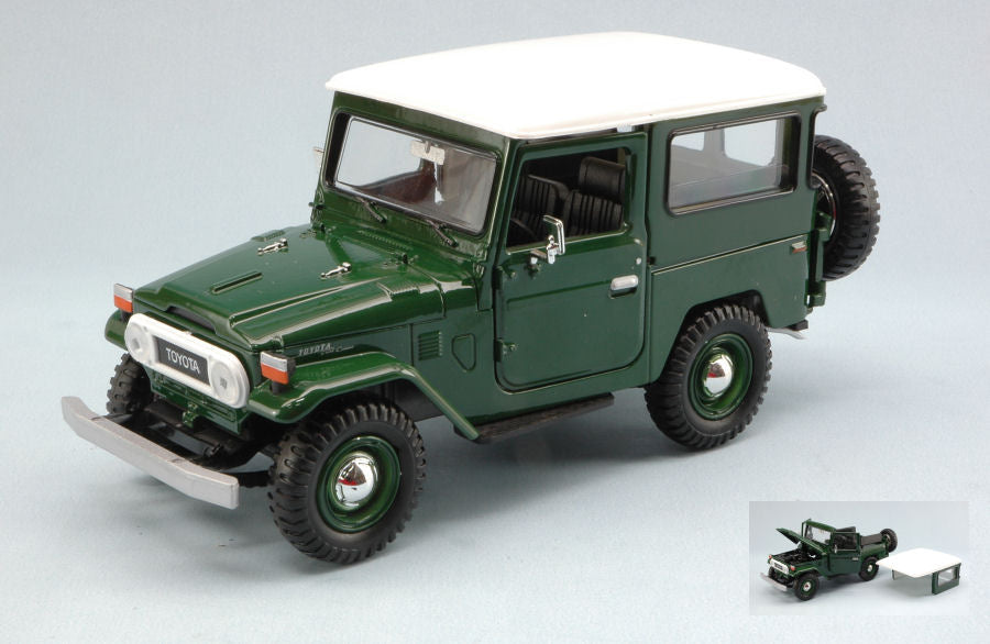 Motormax - TOYOTA FJ40 HARD TOP 1960 GREEN W/WHITE ROOF 1:24 - Cod. MTM79323GN