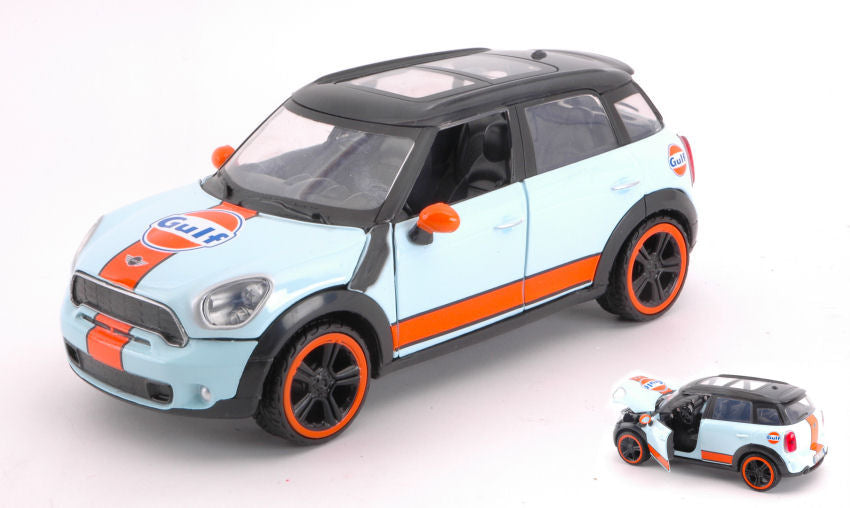 Motormax - MINI COOPER S COUNTRYMAN "GULF" LIGHT BLUE ORANGE 1:24 - Cod. MTM79653