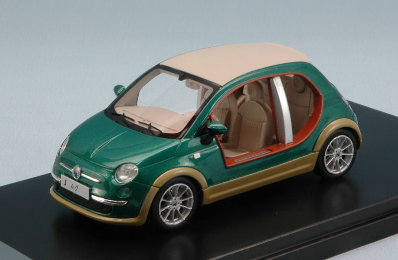 Premiumx - FIAT 500 CASTAGNA EV "KHAMIS GHEDDAFI" 2009 GREEN/WOOD 1:43 - Cod. PR0256