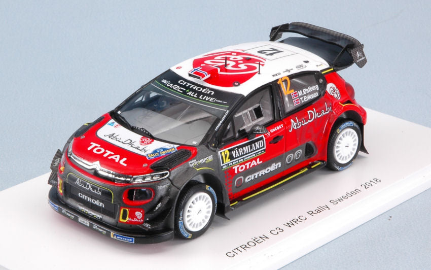 Spark Model - CITROEN C3 WRC N.12 6th SWEDEN RALLY 2018 M.OSTBERG-T.EIKSEN 1:43 - Cod. S5965
