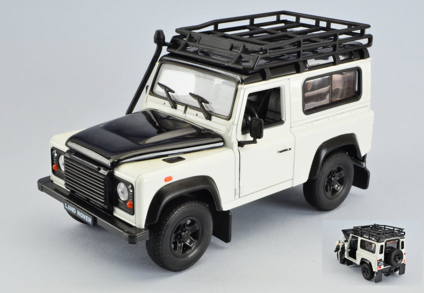 Welly - LAND ROVER DEFENDER WHITE/BLACK W/ROOF RACK 1:24 - Cod. WE22498SPWHITE