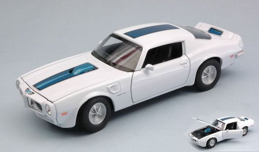 Welly - PONTIAC FIREBIRD TRANS AM 1972 WHITE W/BLUE STRIPE 1:24-27 - Cod. WE24075W