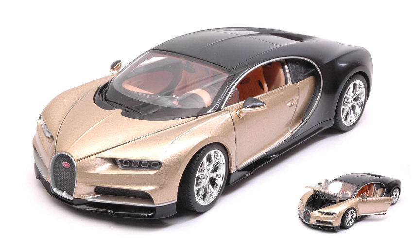Welly - BUGATTI CHIRON GOLD BLACK 1:24-27 - Cod. WE24077G