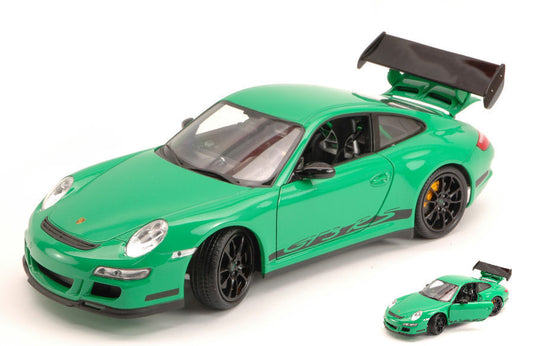 Welly - PORSCHE 911 GTR 3 RS 2007 GREEN WITH BLACK STRIPES 1:18 - Cod. WE8015GR
