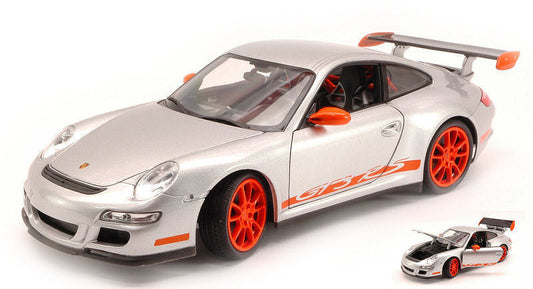 Welly - PORSCHE 911 GT3 RS 2007 GREY WITH ORANGE STRIPS 1:18 - Cod. WE8015S