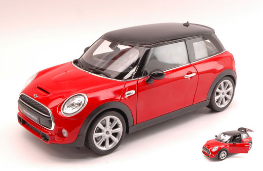 Welly - NEW MINI HATCH 2014 RED W/BLACK ROOF 1:18 - Cod. WE8050R