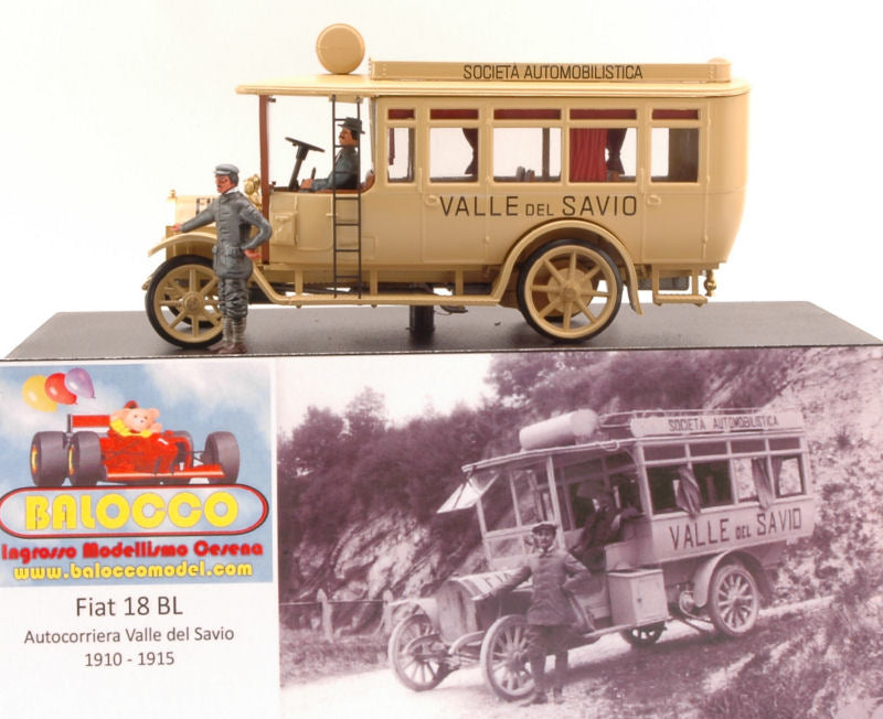 Balocco - FIAT 18BL AUTOCORRIERA VALLESAVIO 1910-1915 ED.LIM.PCS 50 1:43 - Cod. RIBAL01