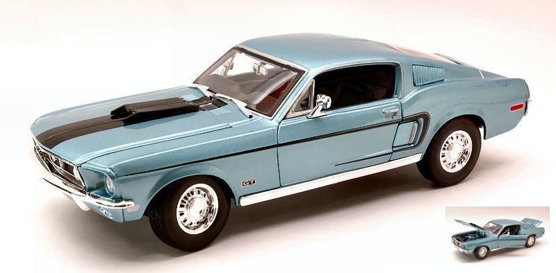 Maisto - FORD MUSTANG GT COBRA JET 1968 LIGHT BLUE METALLIC 1:18 - Cod. MI31167LB