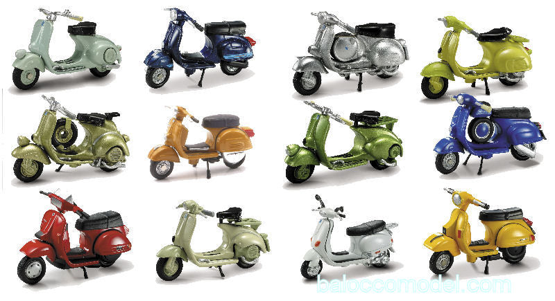 New Ray - VESPA PIAGGIO STORICHE 12 MODELLI ASSORTITI 1:32 - Cod. NY06047