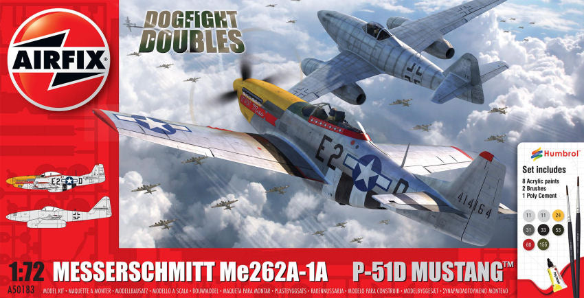 Airfix - MESSERSCHMITT ME262 AND P51D MUSTANG DOGFIGHT DOUBLE KIT 1:72 - Cod. A50183