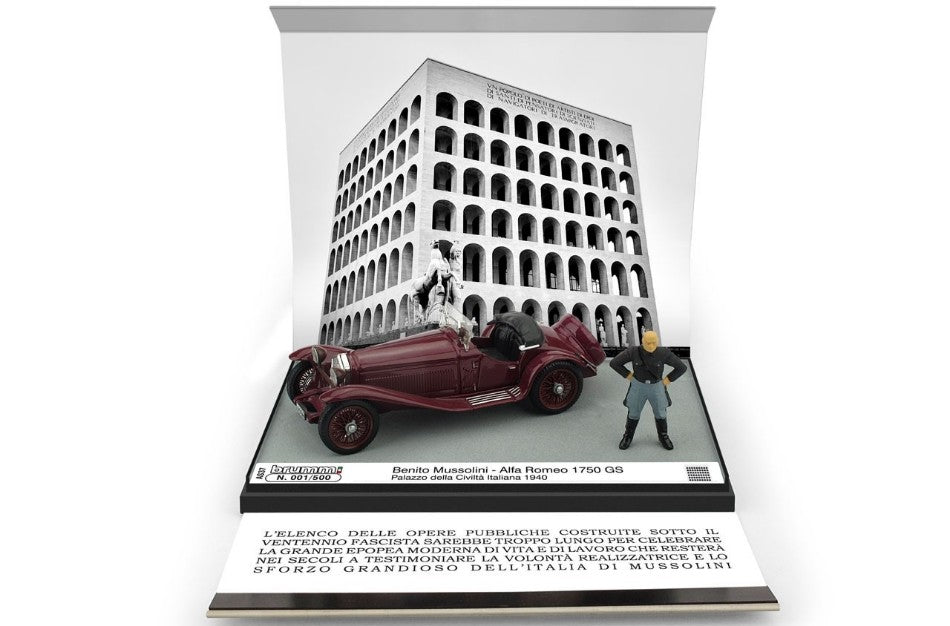 Brumm - ALFA ROMEO 1750 GS BENITO MUSSOLINI EUR PALAZZO DELLA CIVILTA' 1940 1:43 - Cod. BMAS37C
