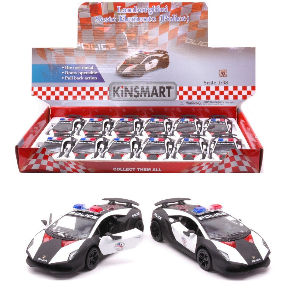 Kinsmart - LAMBORGHINI SESTO ELEMENTO POLICE cm 12 1:38 - Cod. KT89176