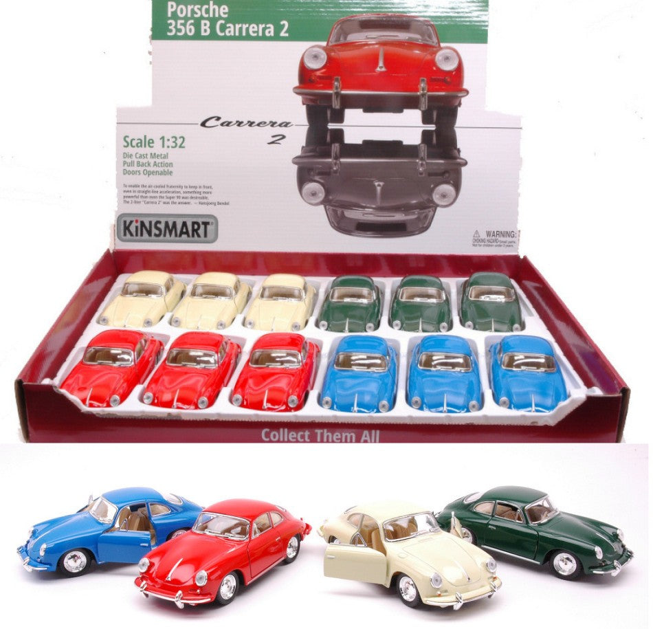 Kinsmart - PORSCHE 356 B CARRERA 2 cm 12 COL.ASS.1:32 - Cod. KT5398D