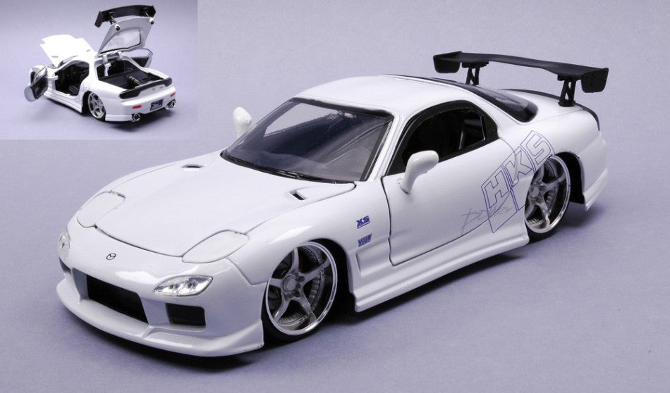 Jada Toys - MAZDA RX-7 "FAST AND FURIOUS" 1993 WHITE 1:24 - Cod. JADA03065