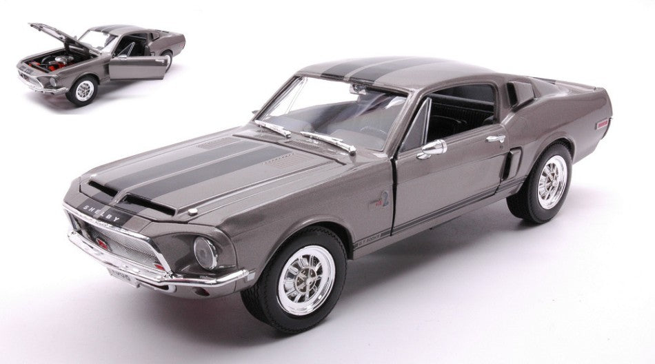 Lucky Die Cast - SHELBY MUSTANG GT-500KR TUNGSTEN GREY WITH BLACK STRIPES 1:18 - Cod. LDC92168GY