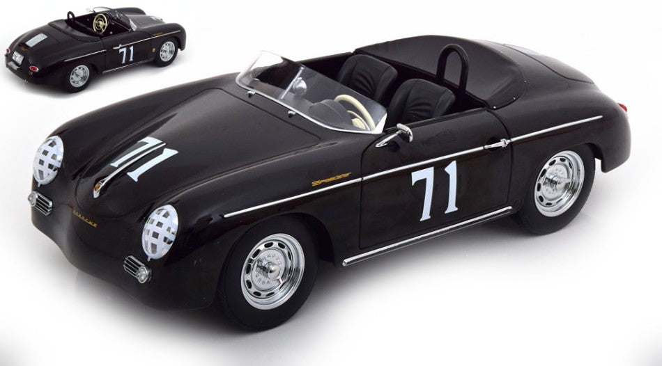 Kk Scale - PORSCHE 356 A SPEEDSTER N.71 STEVE 1955 BLACK 1:12 - Cod. KKDC120097