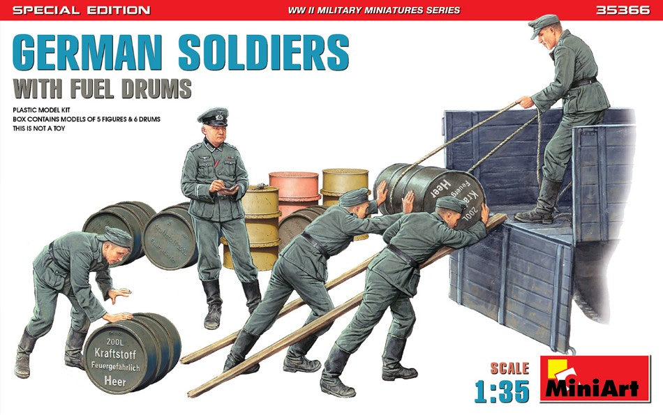 Miniart - GERMAN SOLDIERS W/FUEL DRUMS SPECIAL EDITION KIT 1:35 - Cod. MIN35366