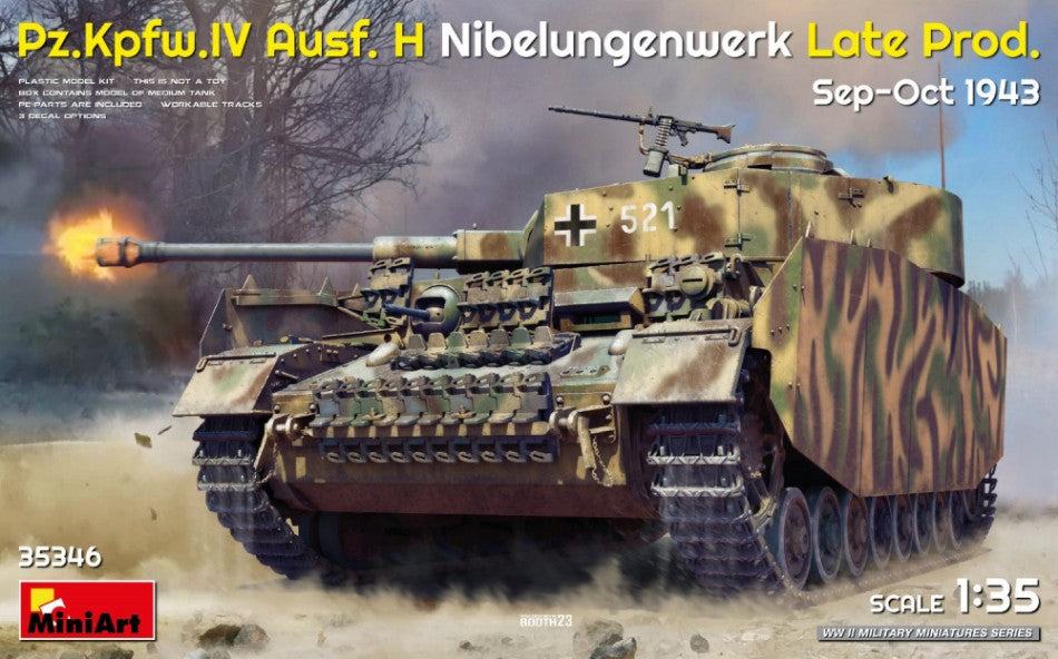 Miniart - PZ.KPFW.IV AUSF. H.NIBELUNGENWERK LATE PROD. (SEP-OCT 1943) KIT 1:35 - Cod. MIN35346