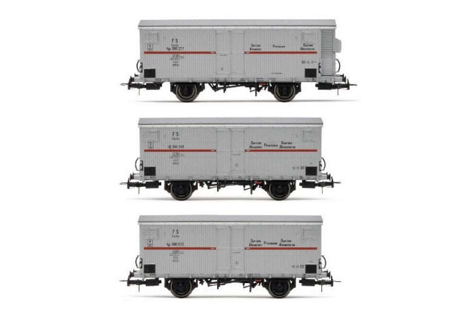 Rivarossi - FS 3-UNIT PACK REFIGERATED WAGONS EP.III 1:87 - Cod. HR6605