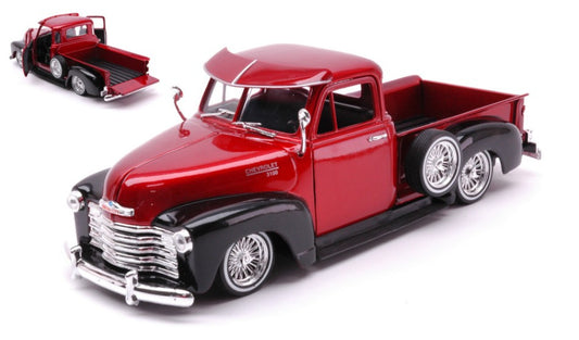 Welly - CHEVROLET 3100 PICK UP LOW RIDER METALLIC RED/BLACK 1:24 - Cod. WE22087BKMRD