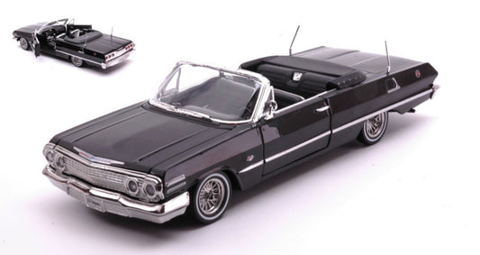 Welly - CHEVROLET IMPALA CONVERTIBLE 1963 LOW RIDER BLACK 1:24 - Cod. WE22434BK