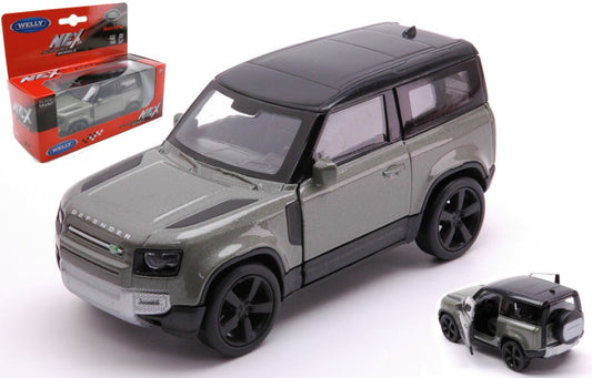 Welly - LAND ROVER DEFENDER METALLIC GREEN W/BLACK ROOF cm11 - Cod. WE43801W