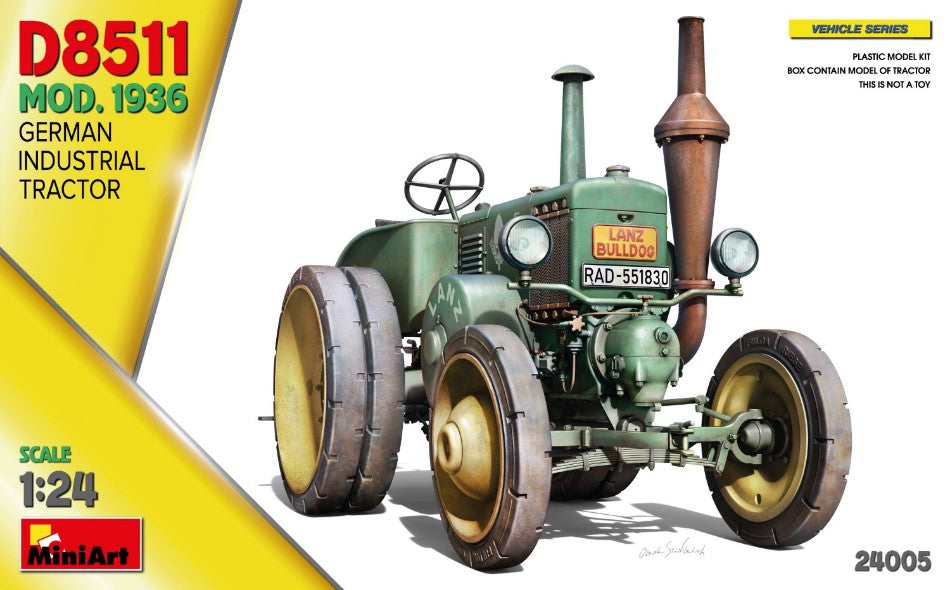 Miniart - GERMAN INDUSTRIAL TRACTOR D8511 MOD.1936 KIT 1:24 - Cod. MIN24005