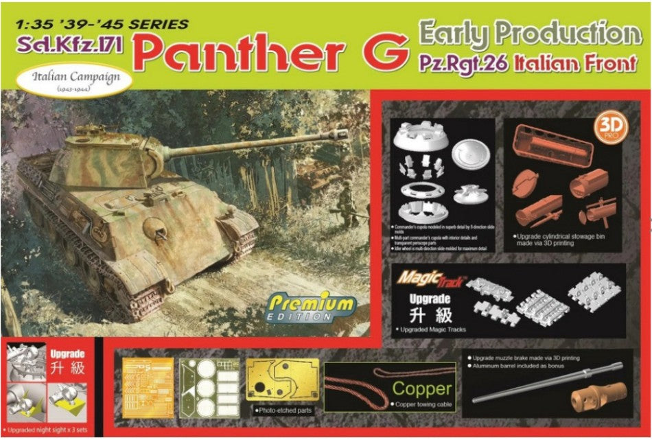Dragon - SD.KFZ.171 PANTHER G EARLY PROD.Pz.Rgt.26 ITALIAN FRONT KIT 1:35 - Cod. D6622