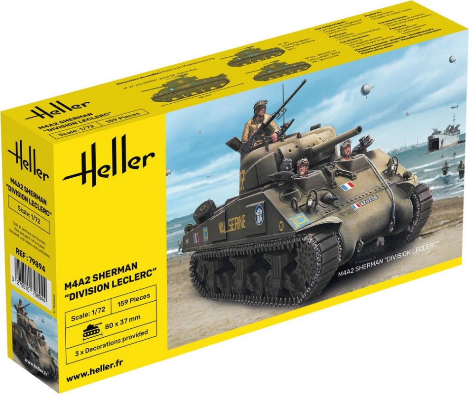 Heller - M4A2 SHERMAN "DIVISION LECLERC" (DECO FR) KIT 1:72 - Cod. HL79894