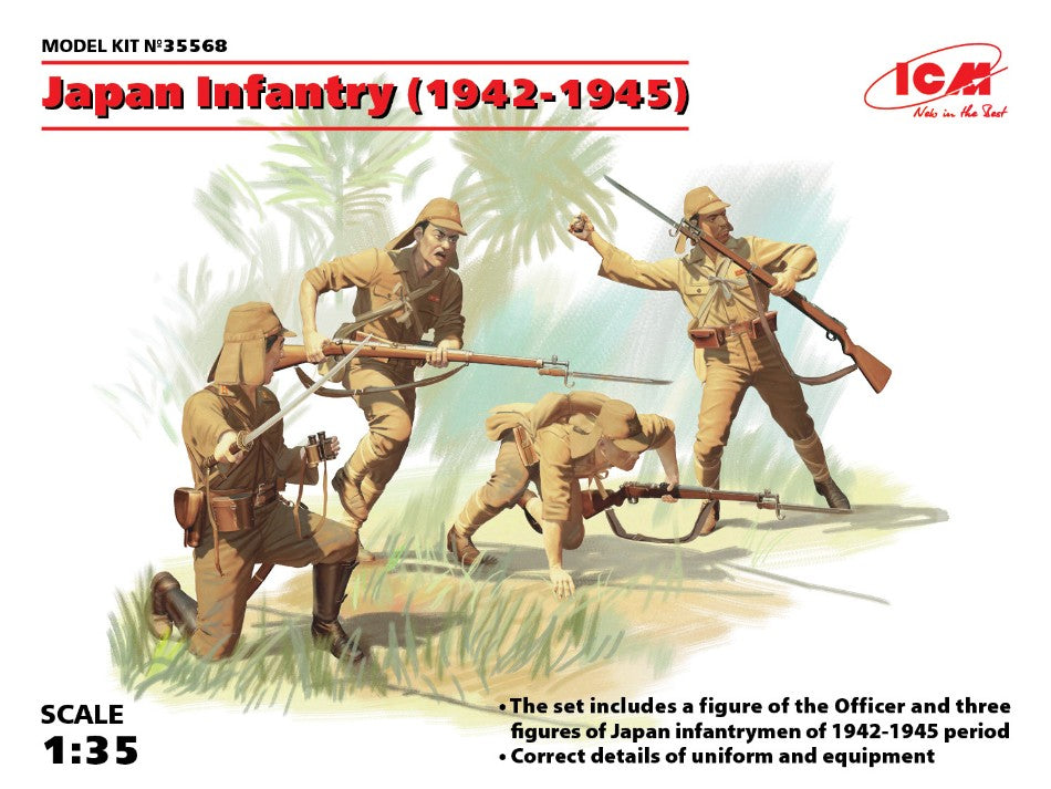Icm - JAPAN INFANTRY 1942-1945 4 FIGURES KIT 1:35 - Cod. ICM35568