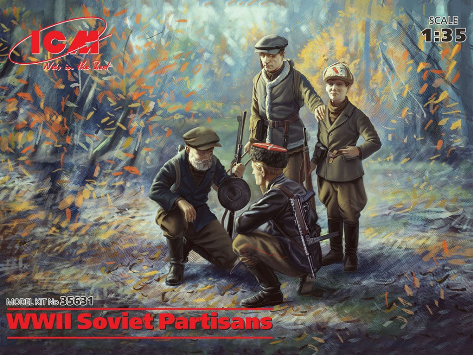 Icm - WWII SOVIET PARTISANS 4 FIGURES KIT 1:35 - Cod. ICM35631