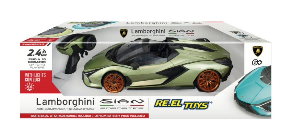 Re.el.toys - LAMBORGHINI SIAN GREEN C/BATT.RICARICABILI AL LITIO RADIOCOMANDO 1:12 - Cod. RE2377GR