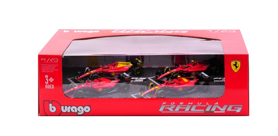 Burago - FERRARI SET: SF23 N.16/SF23 N.55 MONZA/F1-75 N.16 MONZA/F1-75 N.55 1:43 - Cod. BU36848