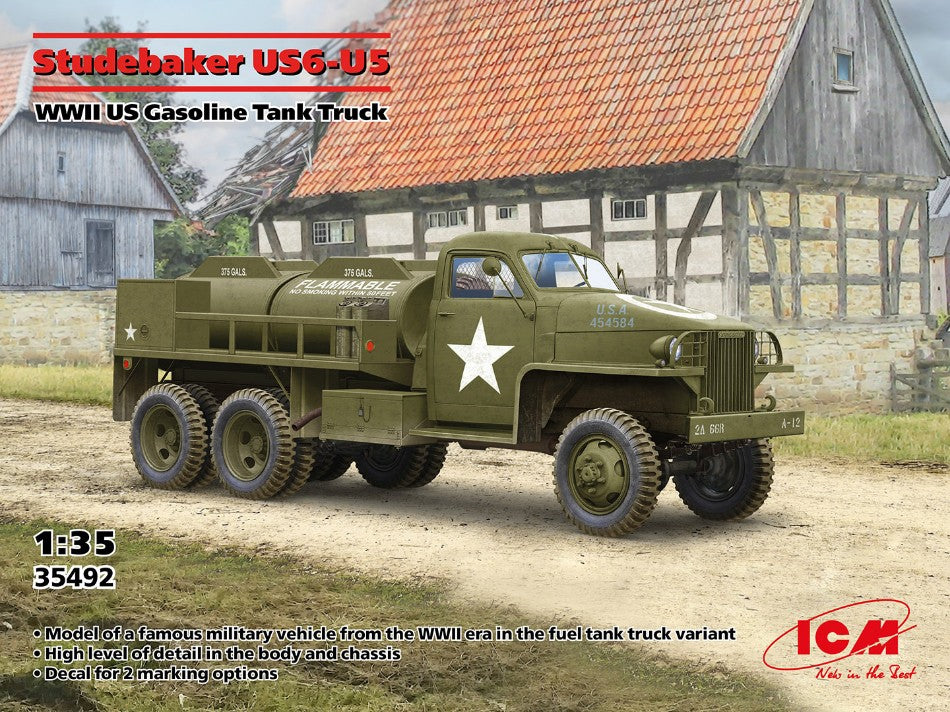 Icm - STUDEBAKER US6-U5 WWII US GASOLINE TANK TRUCK KIT 1:35 - Cod. ICM35492