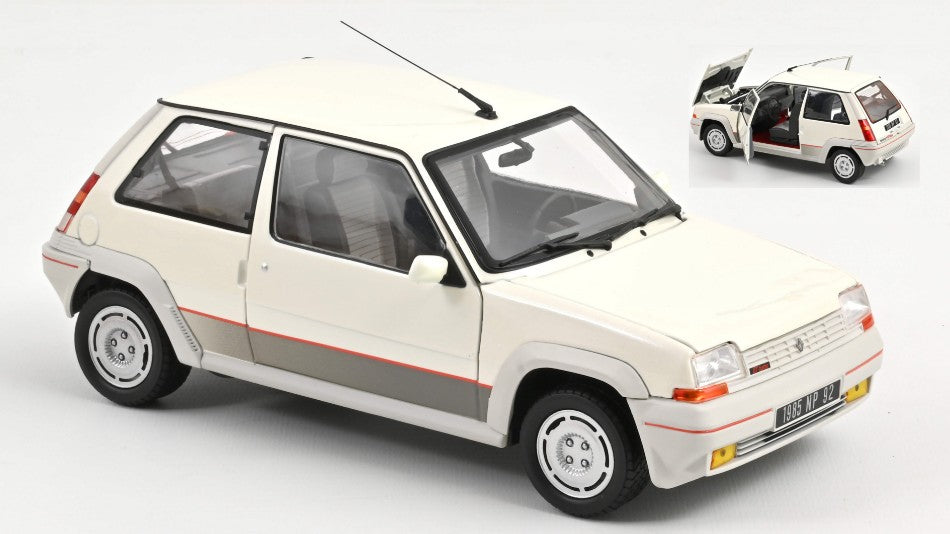 Norev - RENAULT SUPERCINQ GT TURBO PH I 1985 PEARL WHITE 1:18 REPROD.2024 - Cod. NV185200R