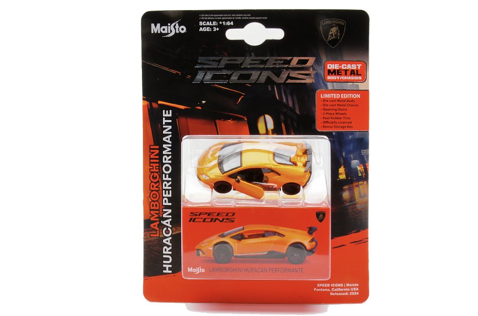 Maisto - SPEED ICONS LAMBORGHINI HURACAN PERFORMANTE ORANGE 1:64 - Cod. MI15705O