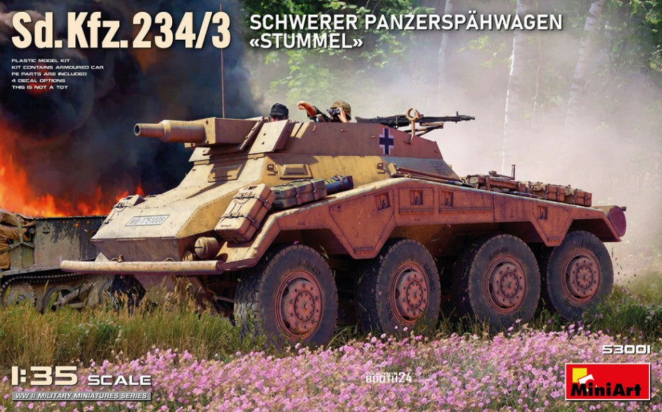 Miniart - SD.KFZ.234/3 SCHWERER PANZERSPAHWAGEN STUMMEL KIT 1:35 - Cod. MIN53001